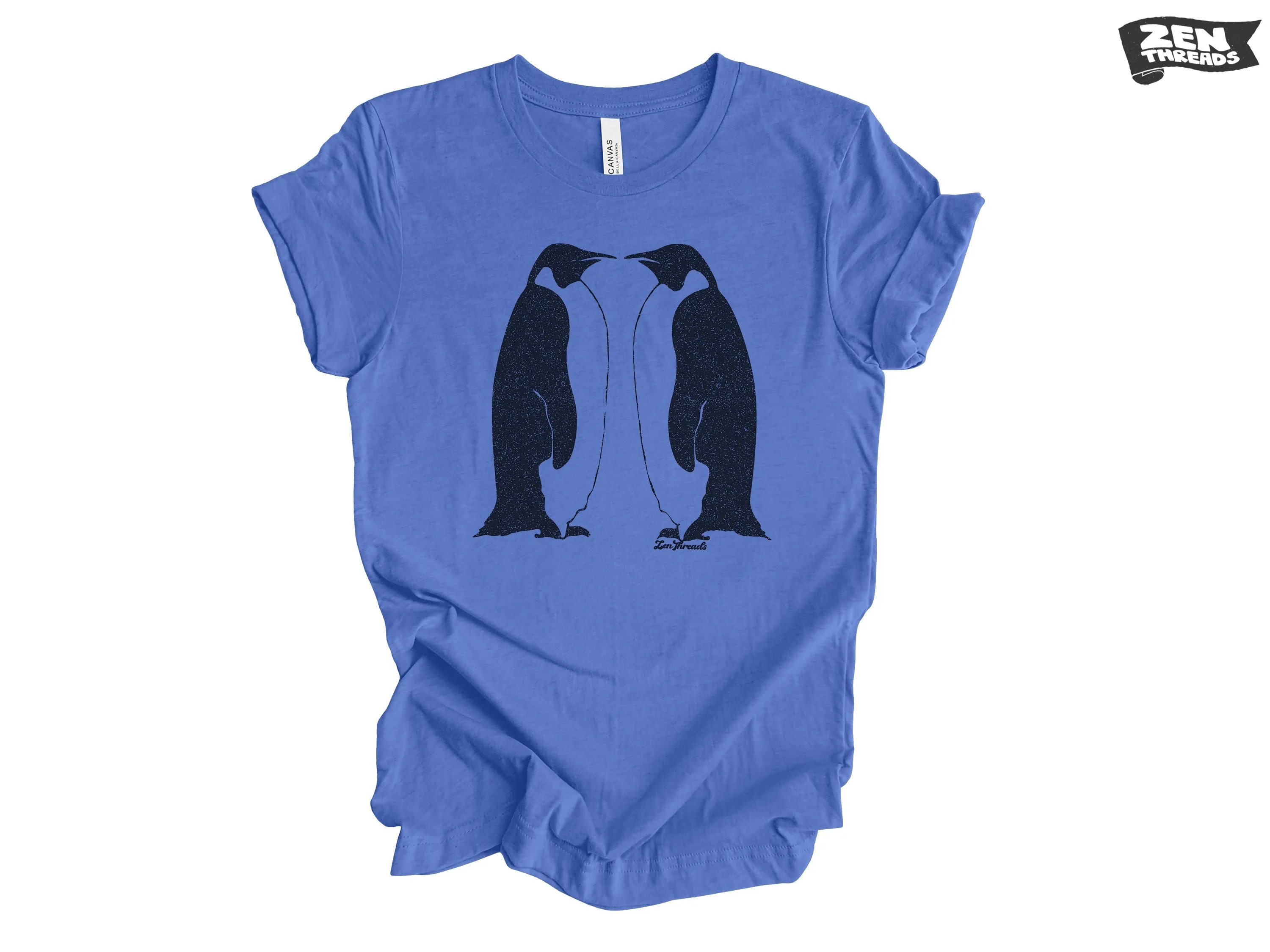 Penguins Unisex T-Shirt | Emperor Antarctic Birds | Vintage Soft Tee | Endangered Animals | Eco-Friendly Printing