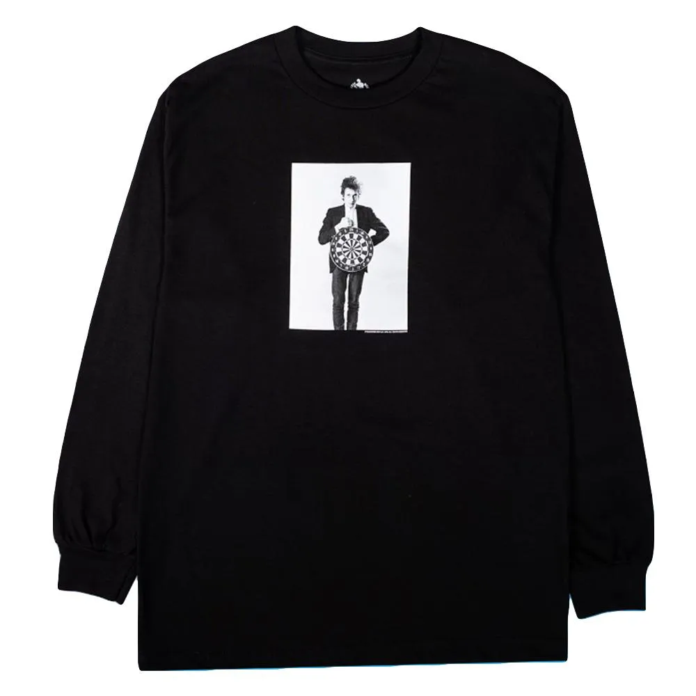 PLEASURES DARTS LONG SLEEVE T-SHIRT -BLACK