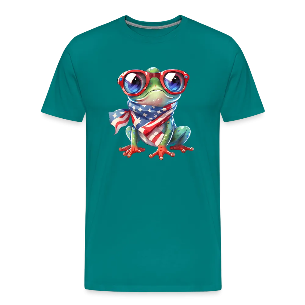 "Frogs 'n Flags" - Quirky Patriotic Men's Premium T-Shirt