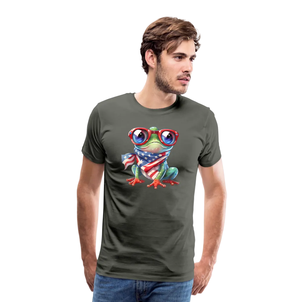 "Frogs 'n Flags" - Quirky Patriotic Men's Premium T-Shirt