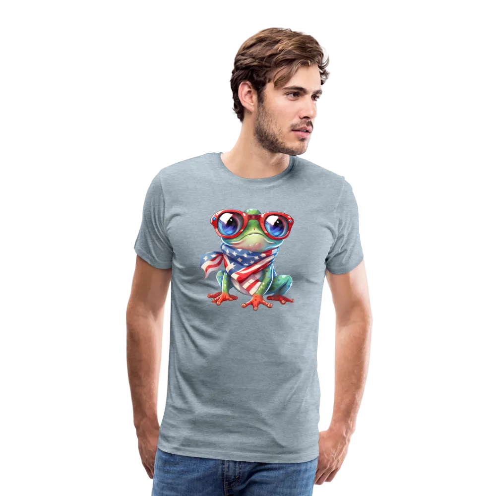 "Frogs 'n Flags" - Quirky Patriotic Men's Premium T-Shirt