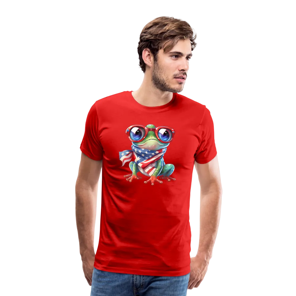 "Frogs 'n Flags" - Quirky Patriotic Men's Premium T-Shirt