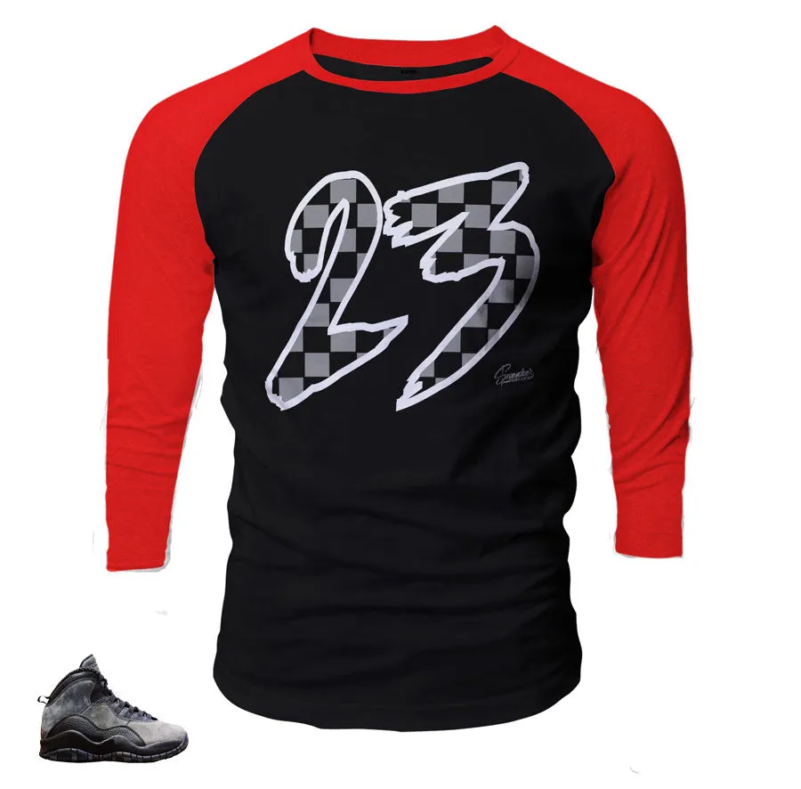 Retro 10 Shadow Raglan - Checkered 23 - Black