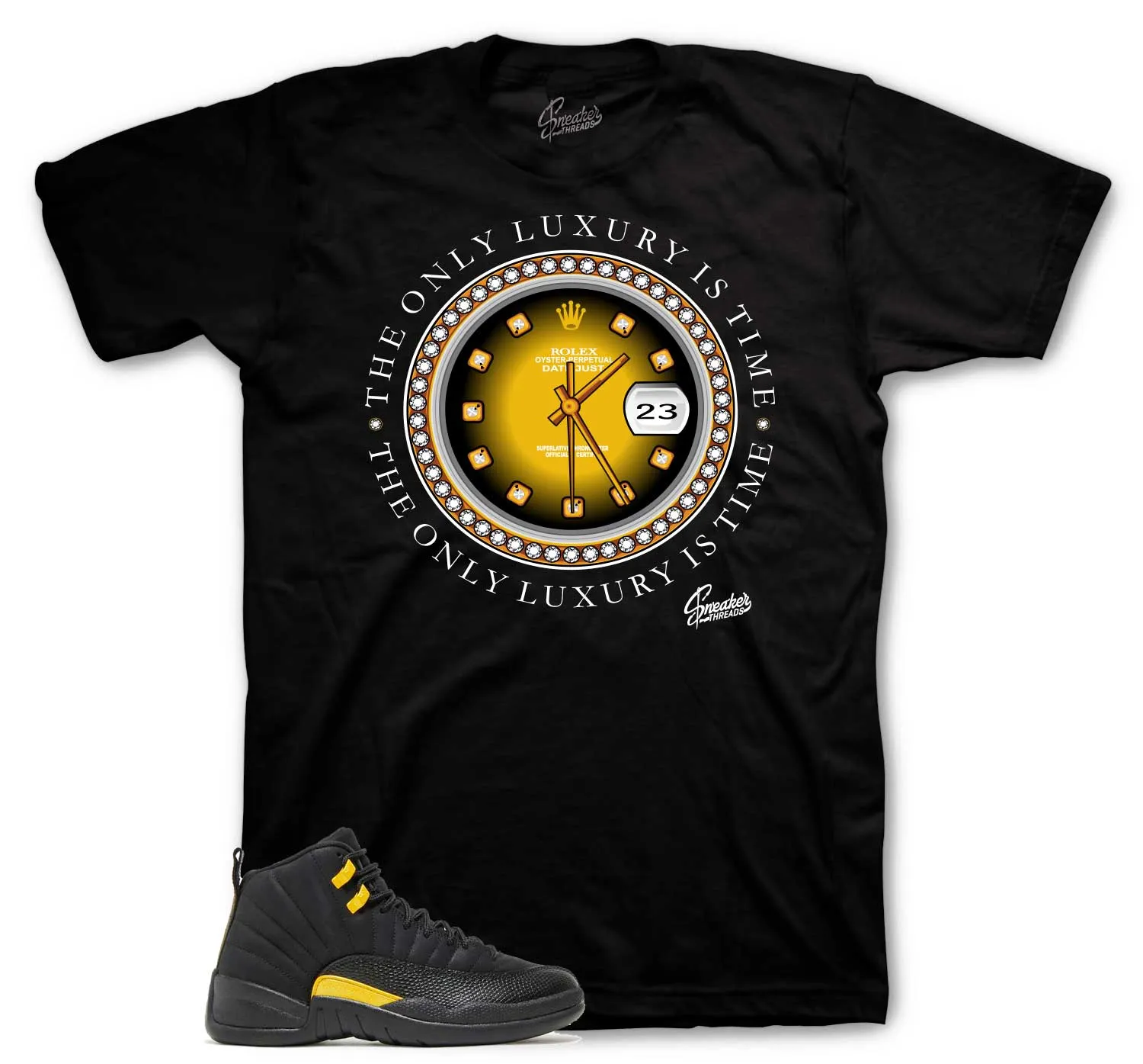 Retro 12 Black Taxi Shirt - Rolie Time - Black