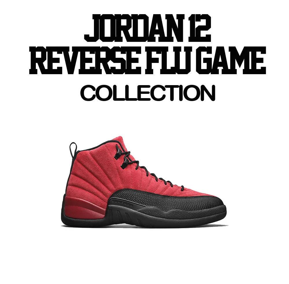 Retro 12 Reverse Flu Shirt - Earned - Red