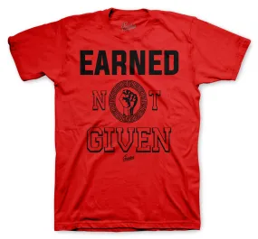 Retro 12 Reverse Flu Shirt - Earned - Red