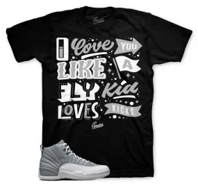 Retro 12 Stealth Shirt - Love Kicks - Black