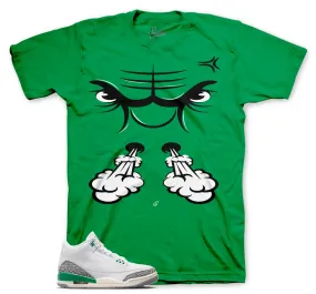 Retro 3 Lucky Green Shirt - Raging Face - Green