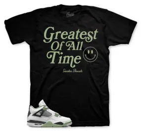 Retro 4 Seafoam Oil Green Shirt - Goat - Black