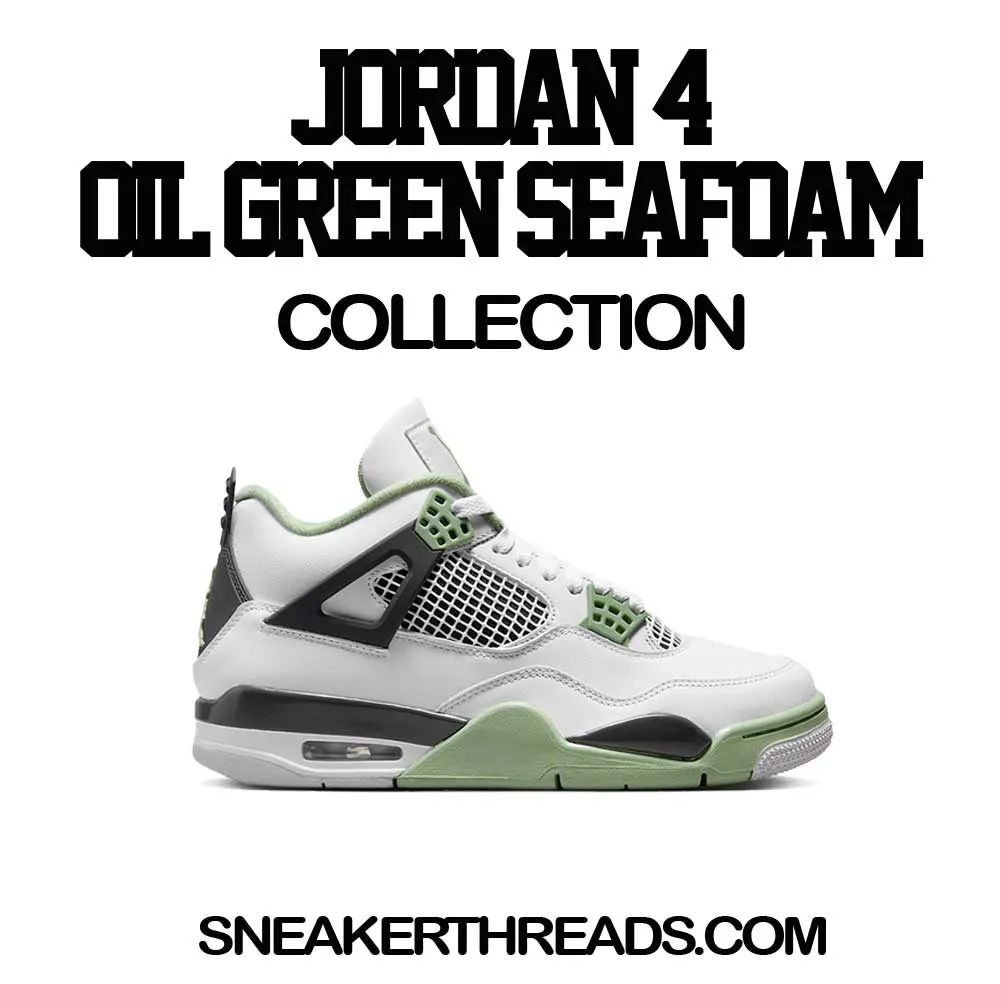 Retro 4 Seafoam Oil Green Shirt - Goat - Black