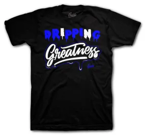 Retro 5 Racer Blue Shirt - Dripping Greatness - Black