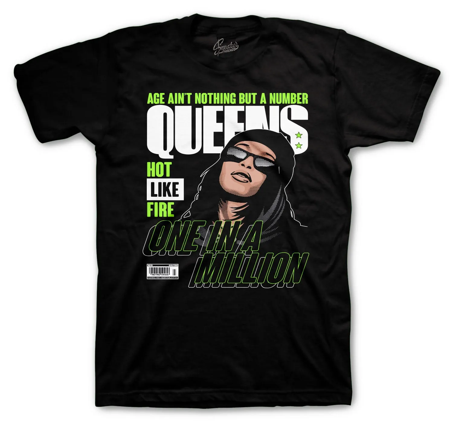 Retro 6 Electric Green Queens Shirt