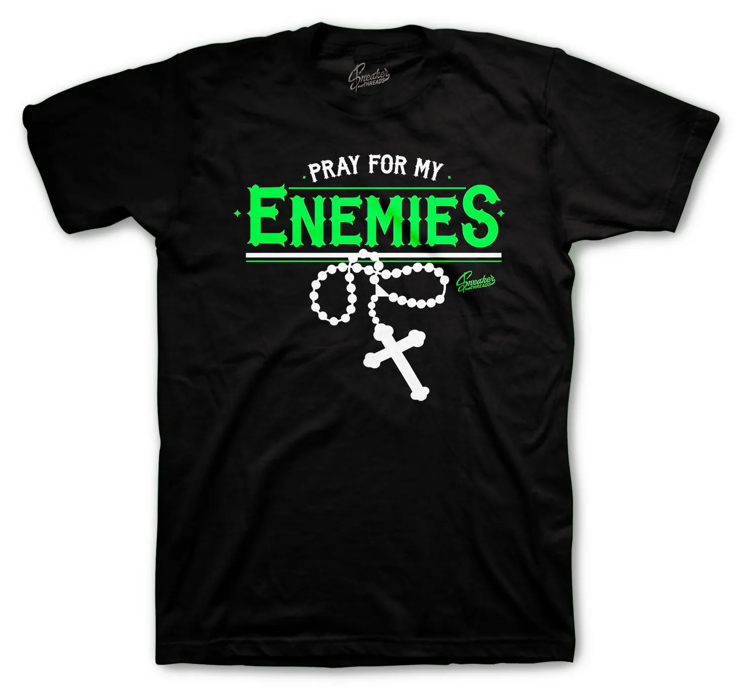 Retro 6 Electric Green Shirt - Enemies - Black