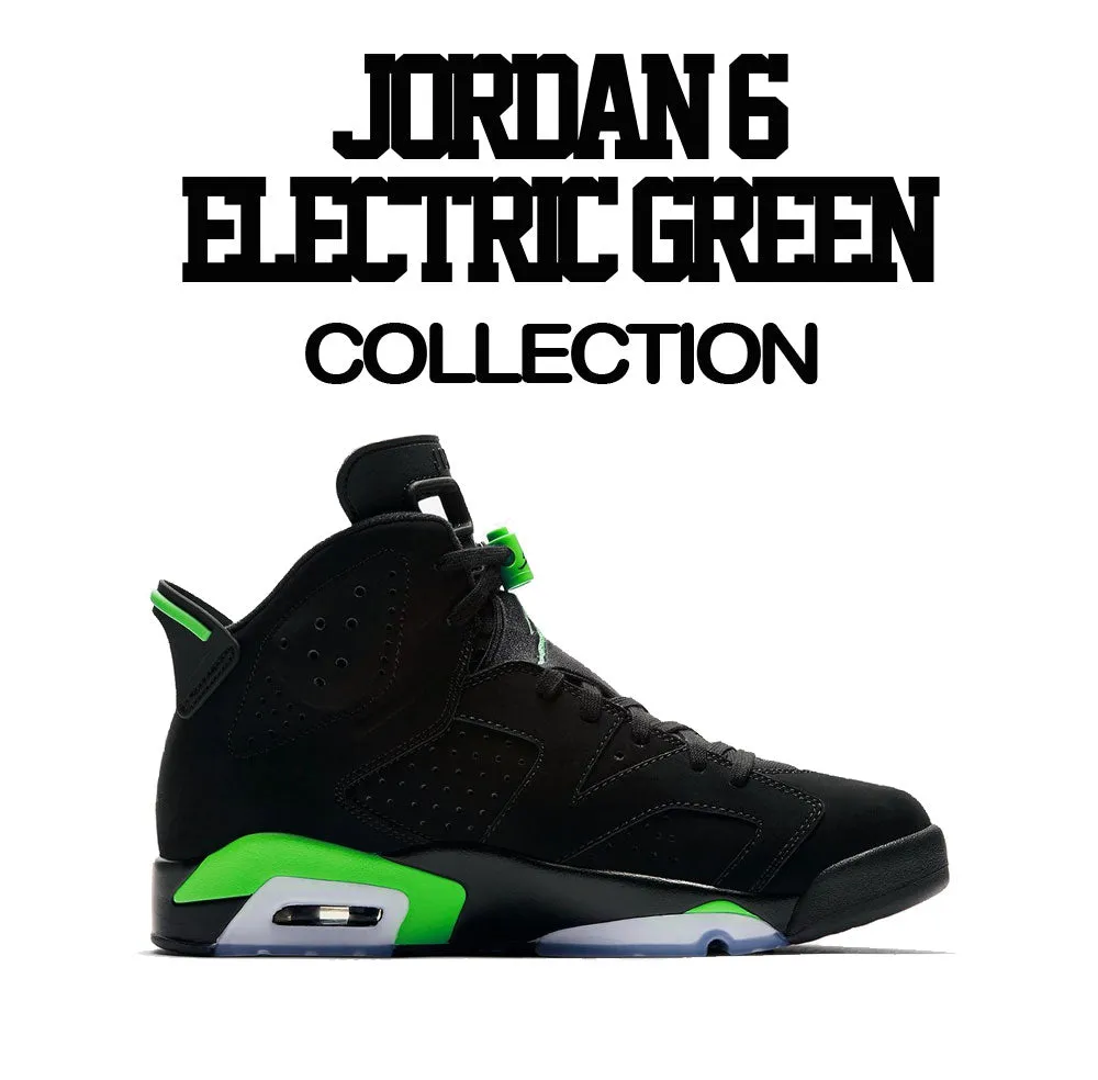 Retro 6 Electric Green Shirt - Queens - Black