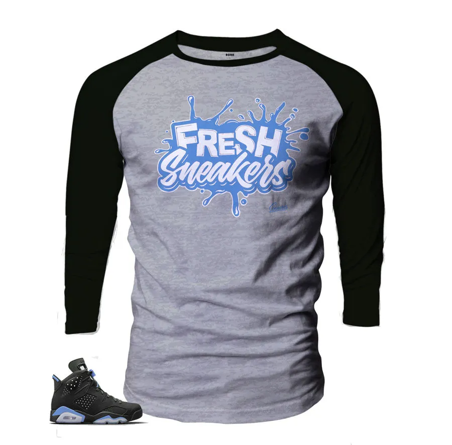 Retro 6 University Blue Raglan Shirt - Fresh Sneakers - Grey