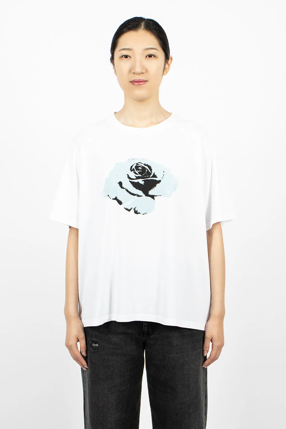 Rose Graphic Oversized T-Shirt White