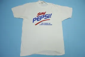 Say Pepsi The Choice of A New Generation Vintage 80's Single Stitch USA Promo T-Shirt