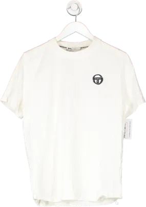 Sergio Tacchini White Embroidered Logo With Printed Back T Shirt UK M