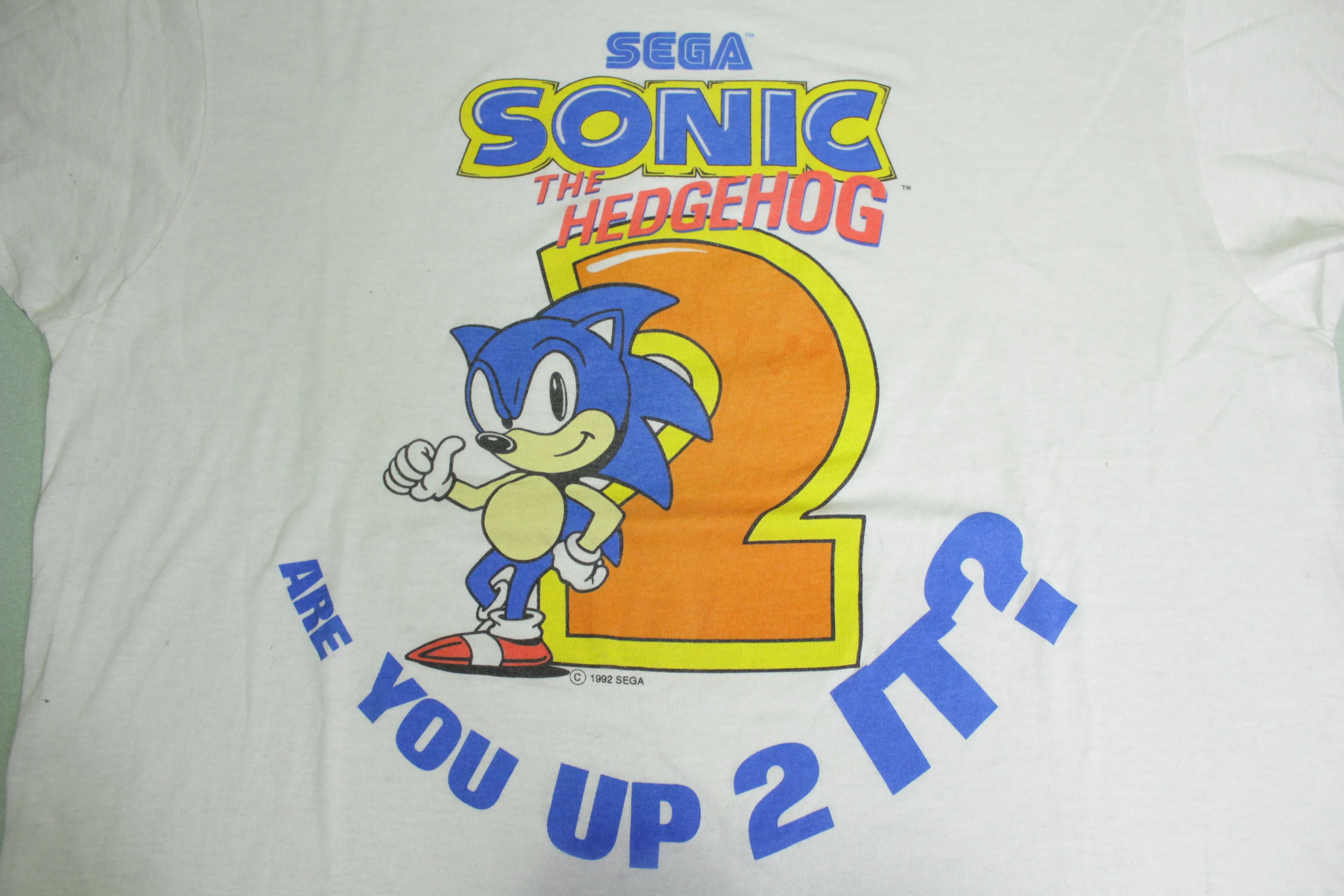 Sonic The Hedgehog 2 Are You Up 2 It? Vintage 90's 1992 Sega Made in USA T-Shirt