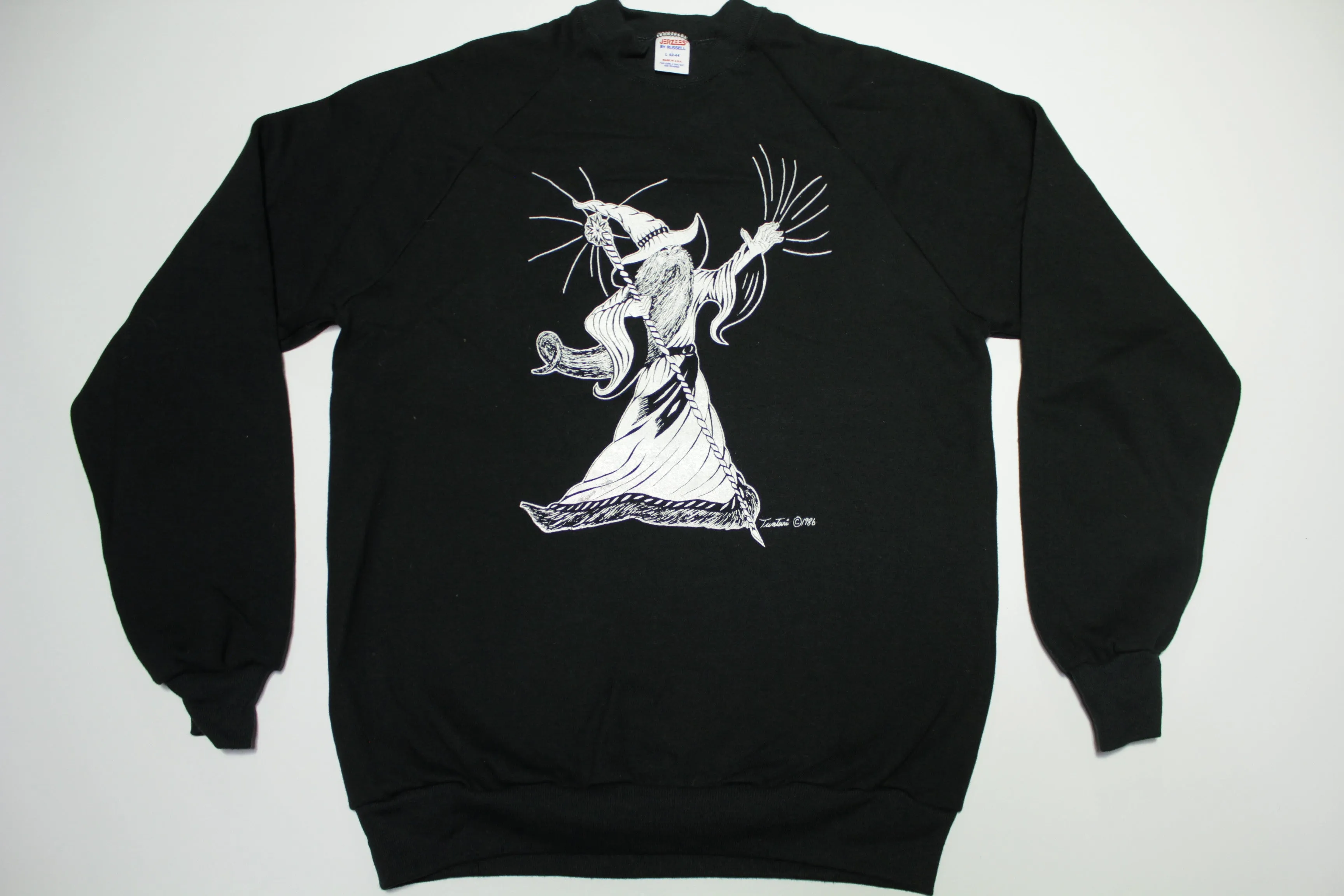 Steve Tunturi Harry Potter Fantasy 1986 Magical Wizard Spells 80's Crewneck Sweatshirt