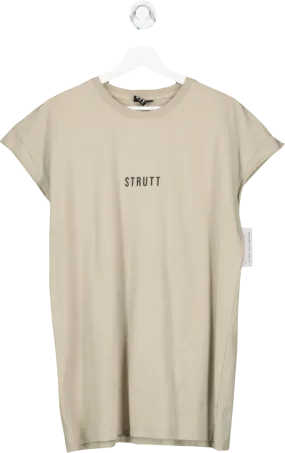 Strutt Beige Logo T Shirt UK L