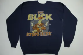 The Buck Stops Here Vintage 80s Cotton Grove Designs 1988 USA Crewneck Sweatshirt