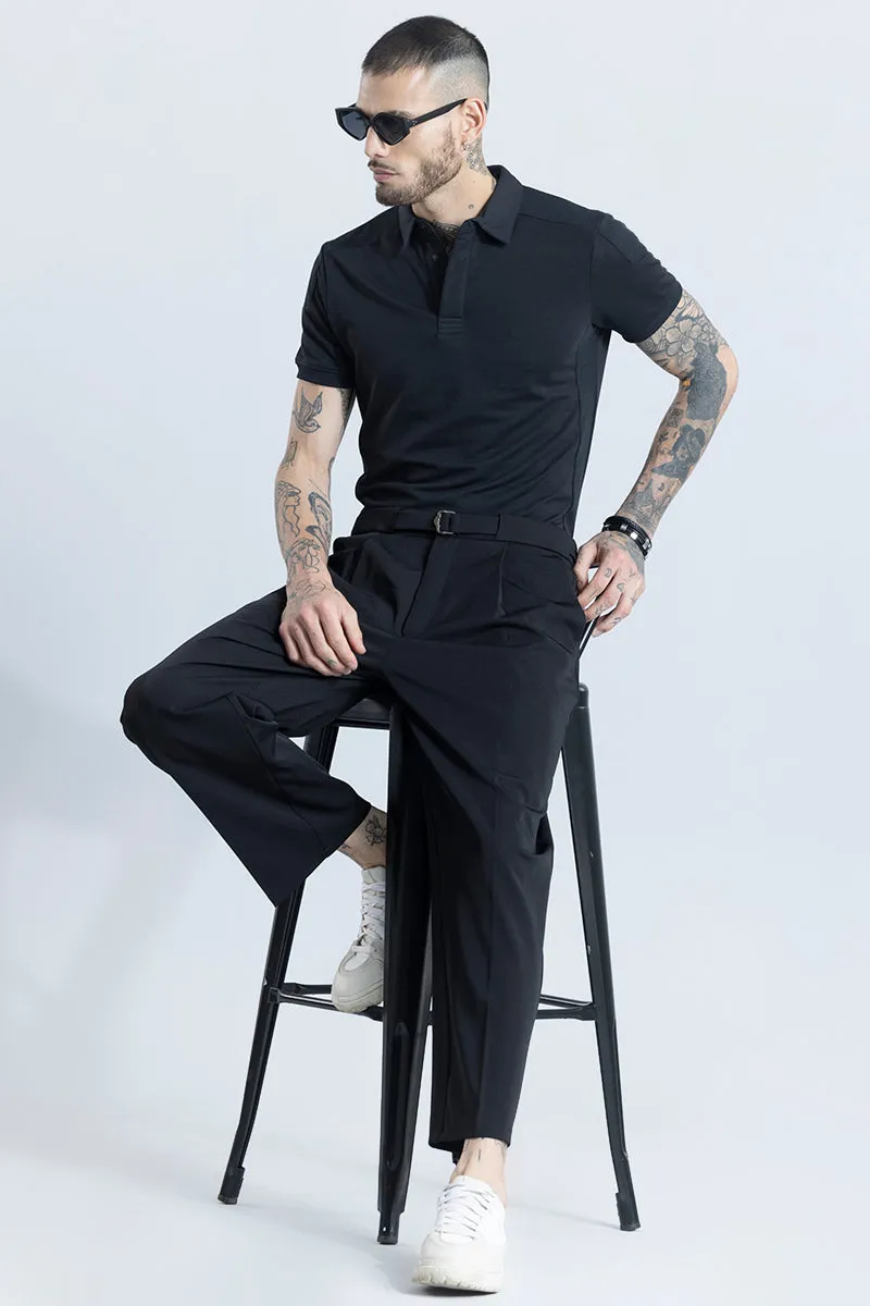 Urbanoid Black Polo T-Shirt