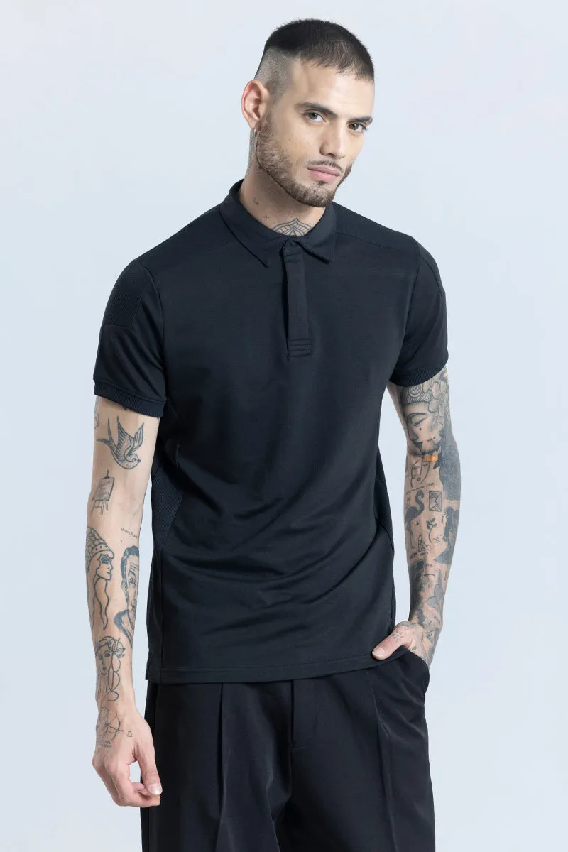 Urbanoid Black Polo T-Shirt