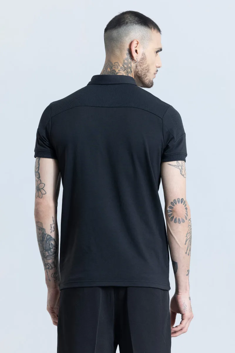 Urbanoid Black Polo T-Shirt