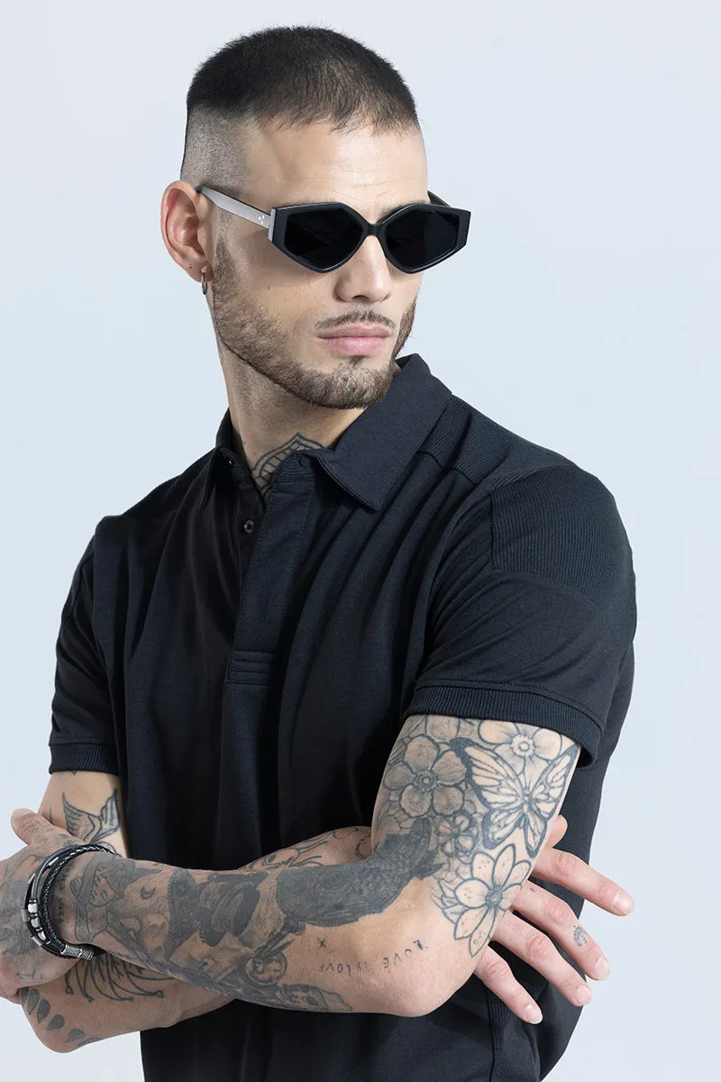 Urbanoid Black Polo T-Shirt