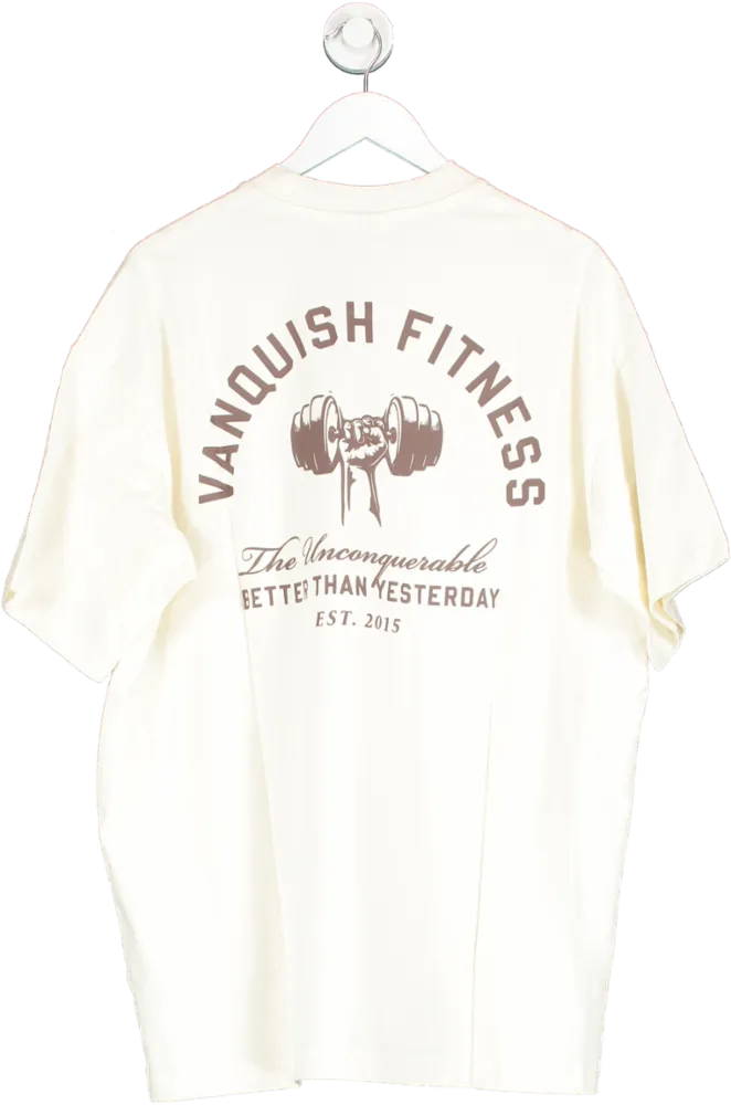 Vanquish Cream Fitness Oversize T Shirt UK L