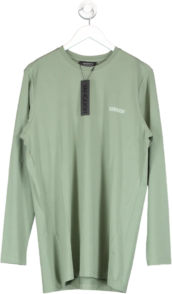 Vanquish Green Essential Long Sleeve T Shirt UK L