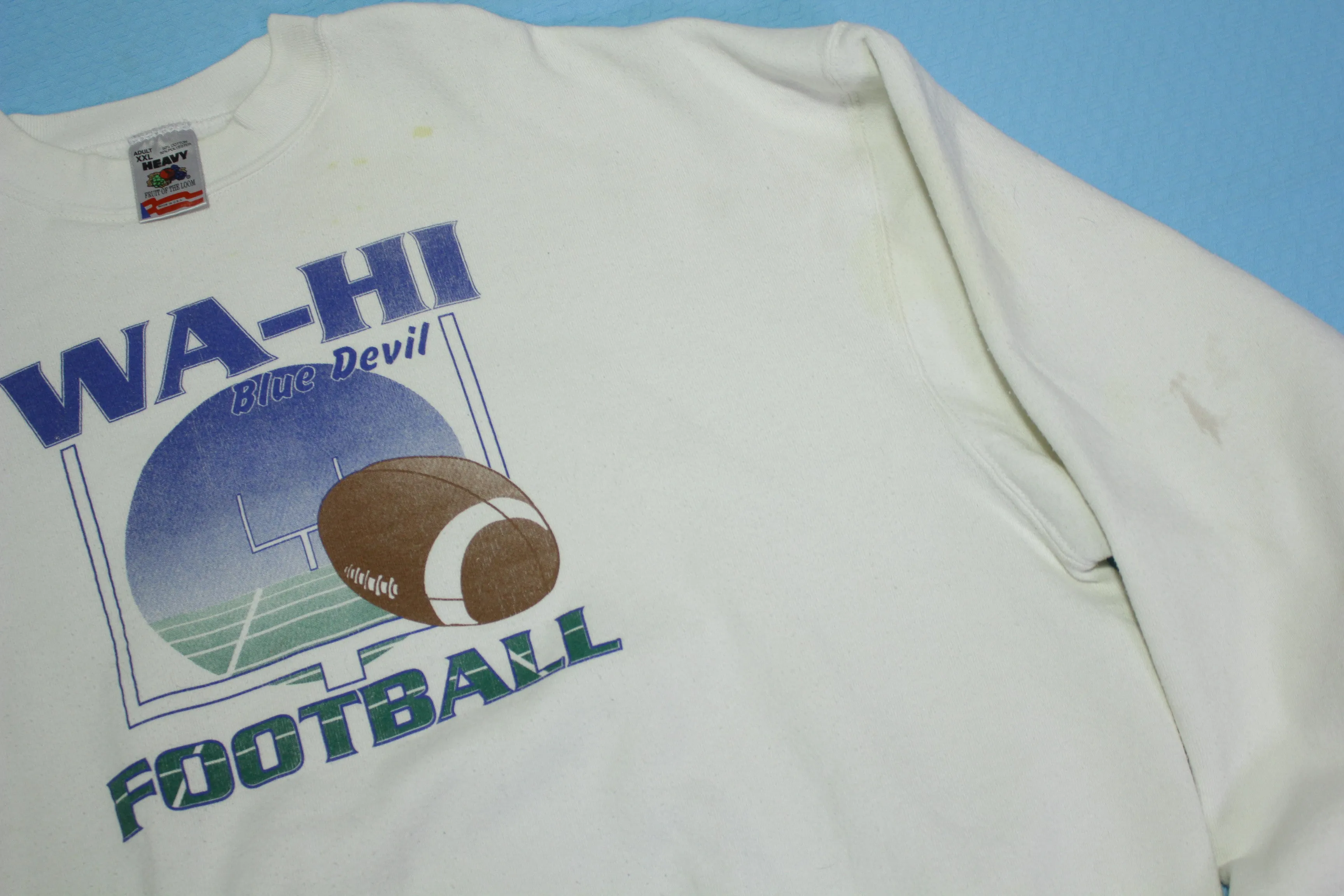 Walla Walla WA-HI Blue Devils Football Vintage 90's FOTL USA Crewneck Sweatshirt