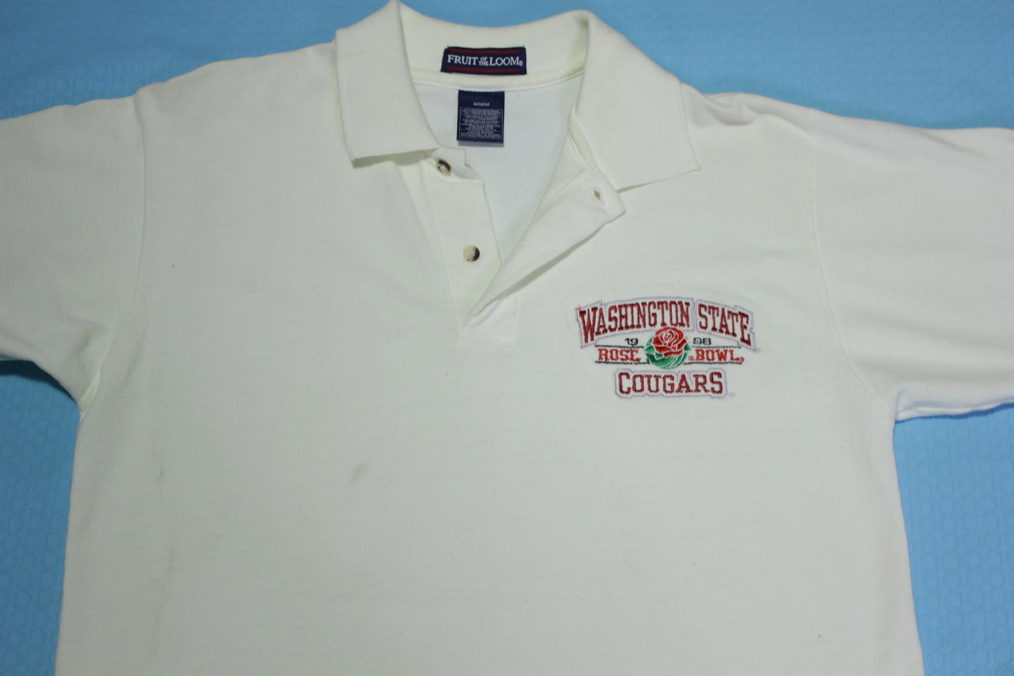 Washington State Cougars Vintage 90's 1998 Rose Bowl WSU Polo Shirt