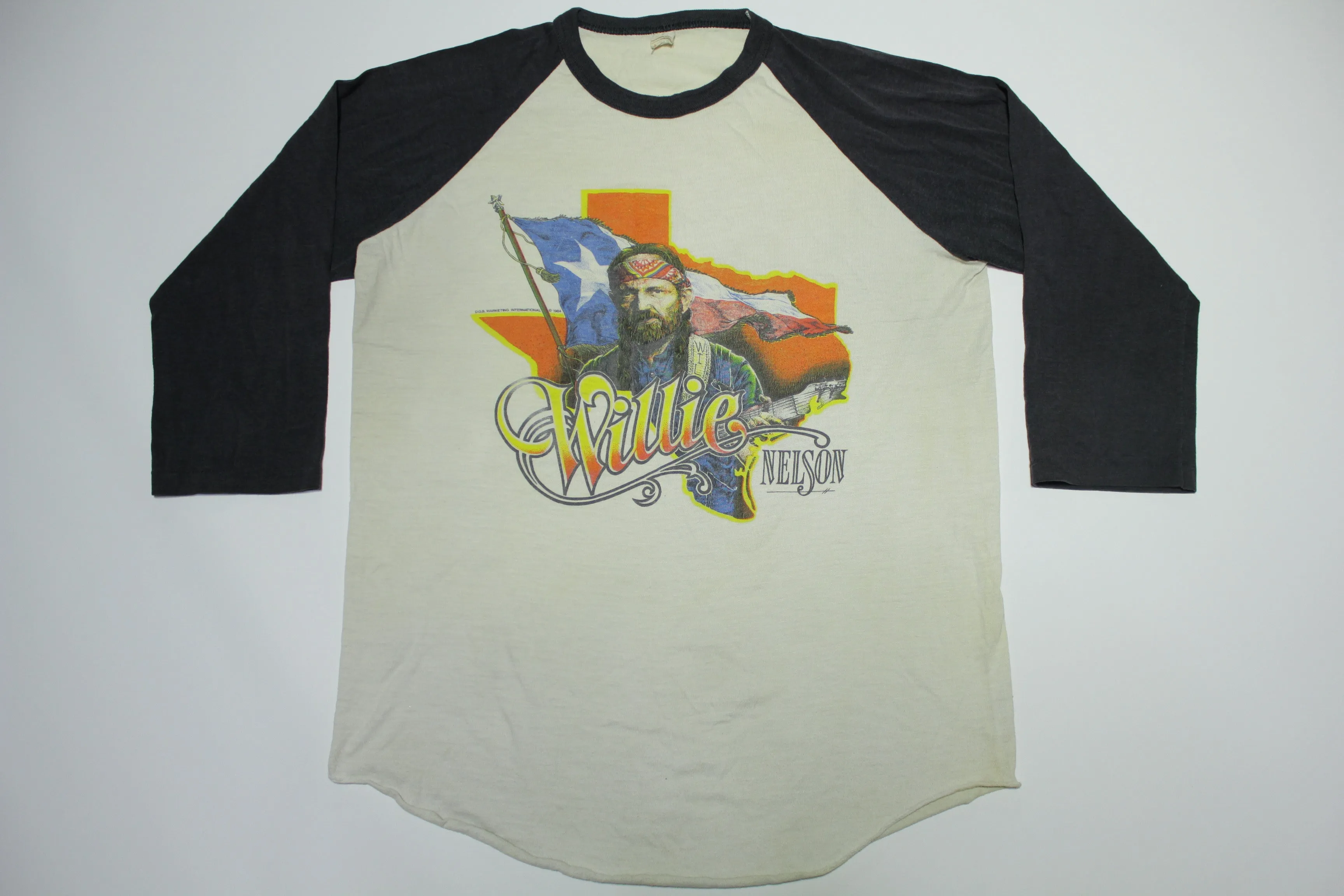 Willie Nelson Vintage 1984 Raglan 80's Texas Screen Stars DGS Marketing T-Shirt