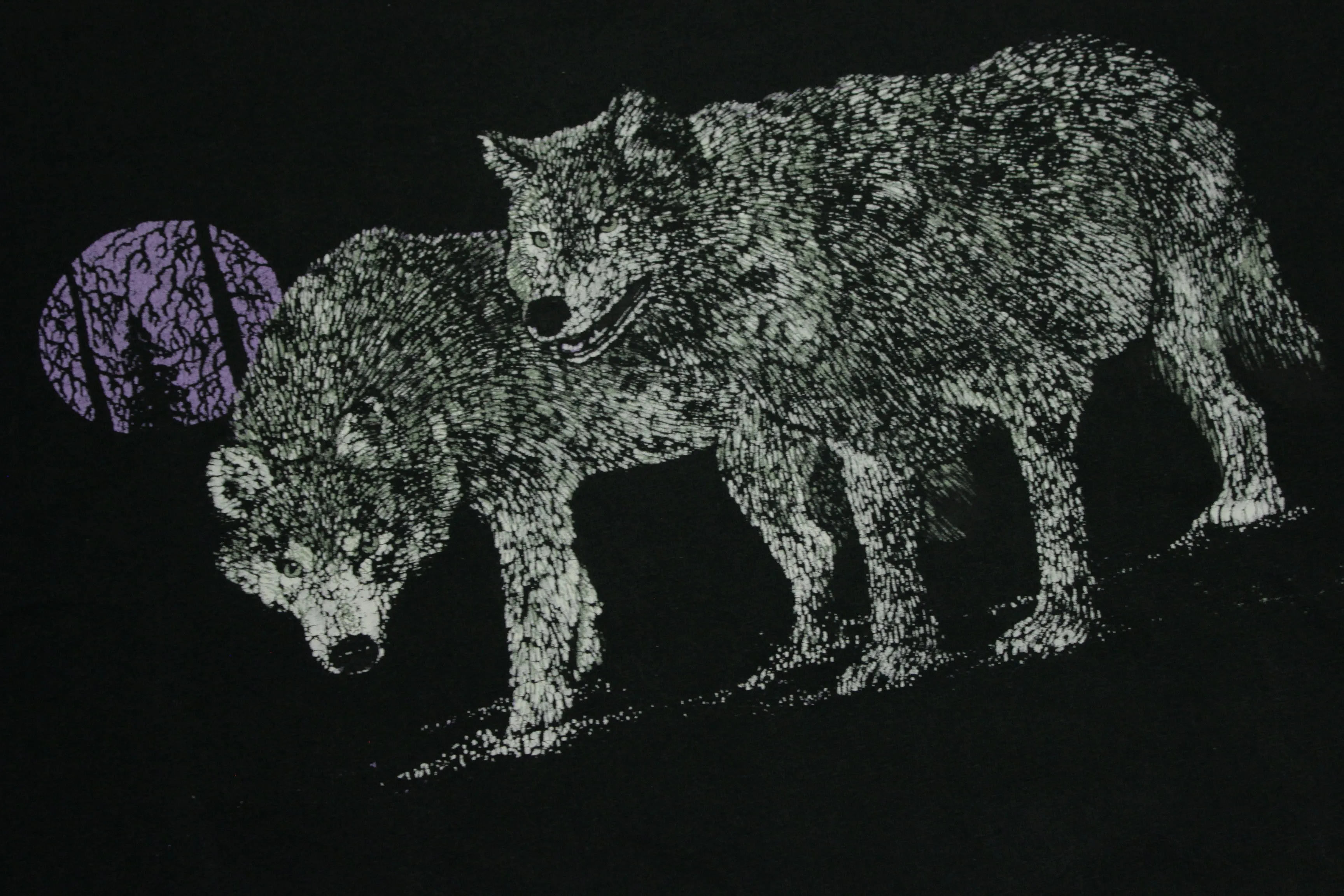 Wolf Pack Moon Vintage 90's Fruit of the Loom Single Stitch USA Made T-Shirt