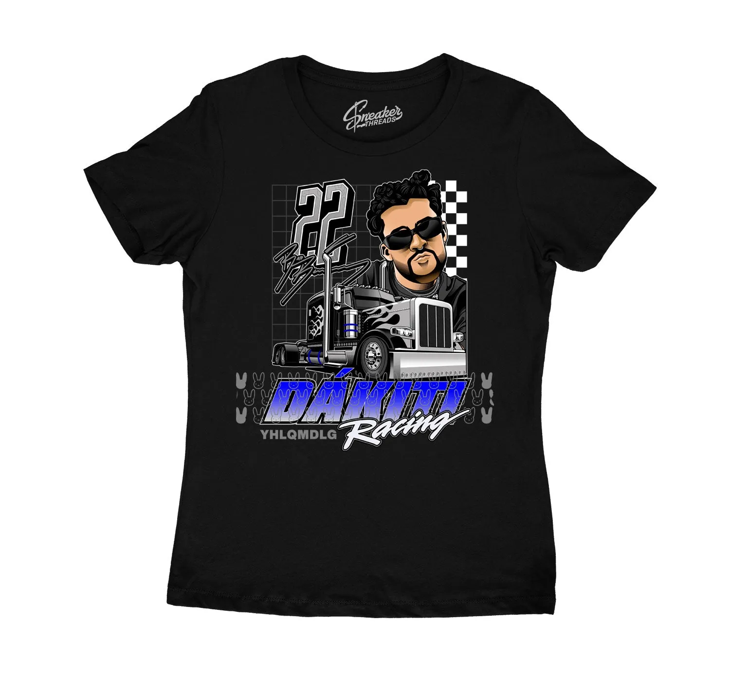 Womens Racer Blue 5 Shirt - Bad Bunny Racing - Black