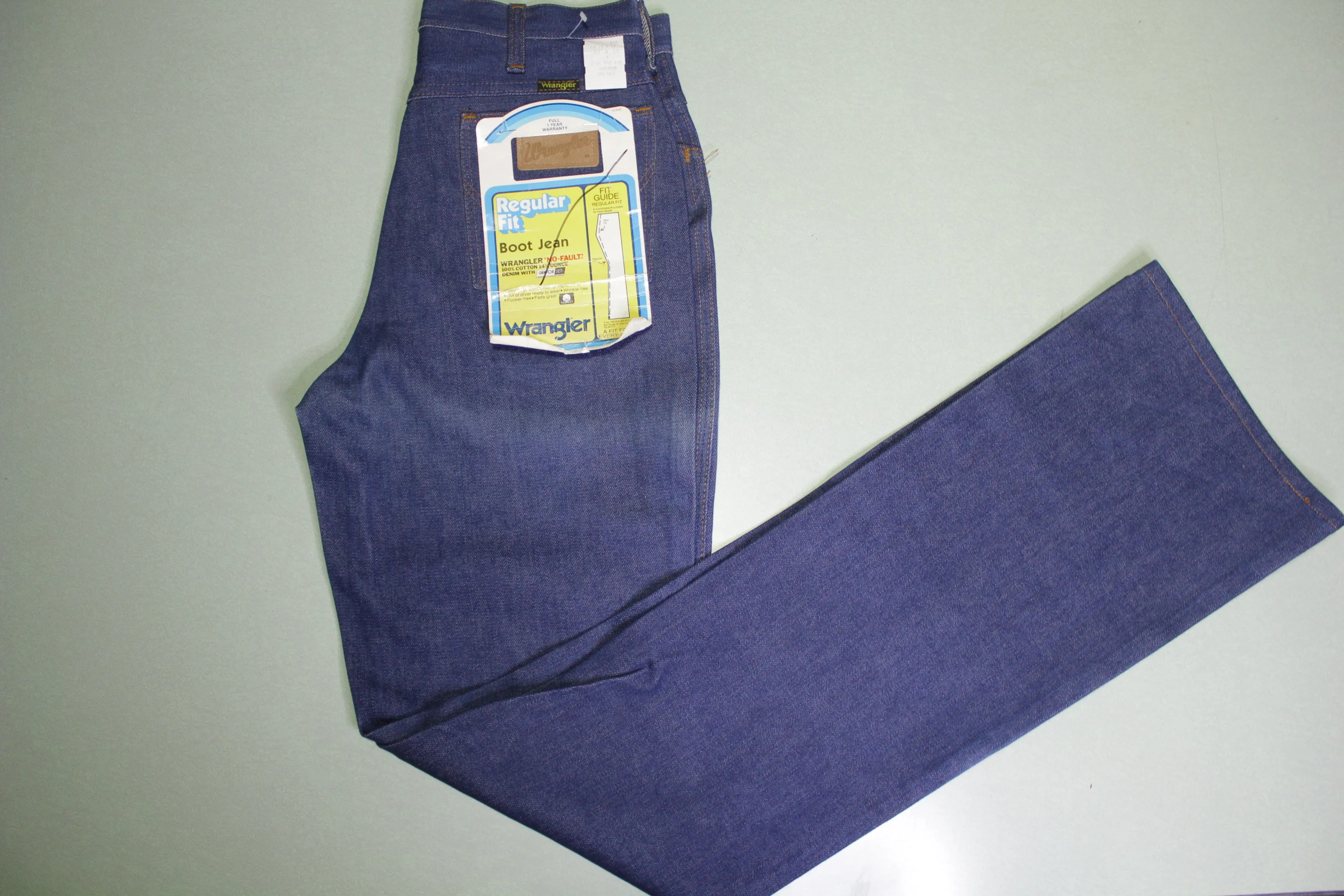 Wranglers 945 DEN NWT NOS Vintage Deadstock 70's No Fault SanforSet Boot Denim Jeans