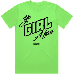 YO GIRL A FAN : Neon Green Sneaker Tees Shirt